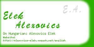 elek alexovics business card